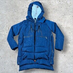 Orolay Thickened Down Jacket Womens XS Navy Blue Hooded Puffer Parka Coat Winter